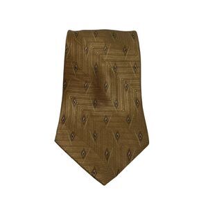 Men's Stafford EXECUTIVE Silk NECKTIE Tie 4"x60"‎ Gold Printed Tie